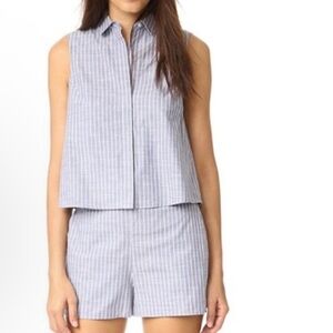 CLUB MONACO Hensley Blue Striped Romper
